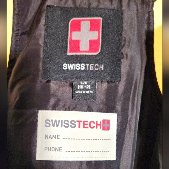 Kids Swiss Tech Bib Overall Solid Black Snow Pants Size LG (10-12) - Picture 3 of 4